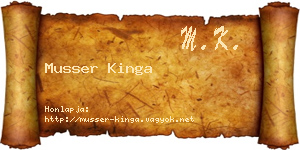 Musser Kinga névjegykártya
